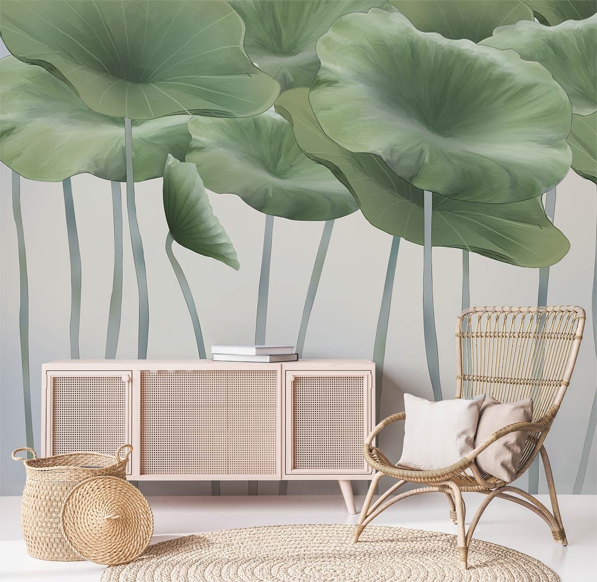 Fresh Lotus Leaves Wallpaper Mural