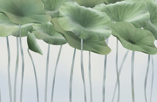 Fresh Lotus Leaves Wallpaper Mural